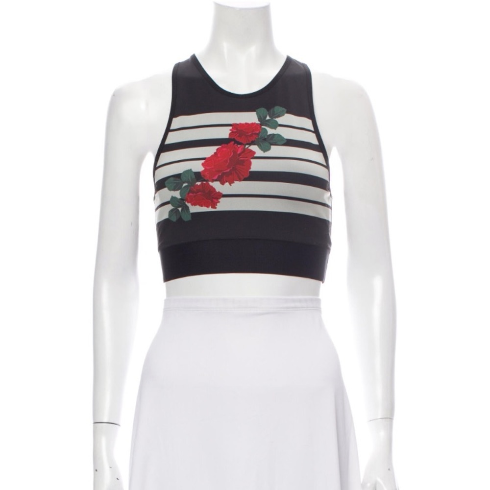 Black Striped Crop Top